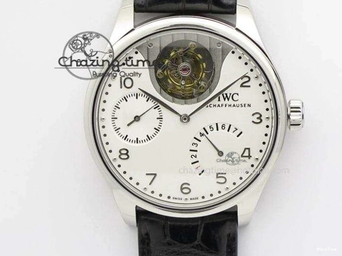 MIROTIME 0415 Portuguese IW3714 Diam ZF V2 1:1 Best Edition Black Dial On Black Leather Strap A79350 (Slim Movement) Lightweight 7245